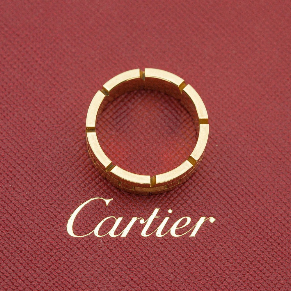 SOLD! CARTIER 18K Yellow Gold Tank Française Ring - Picture 2 of 5